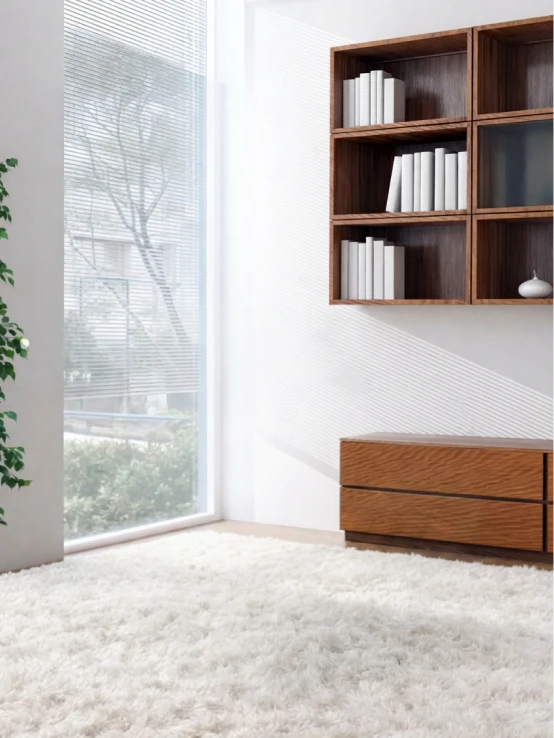 Wooden bookshelf and shelving unit