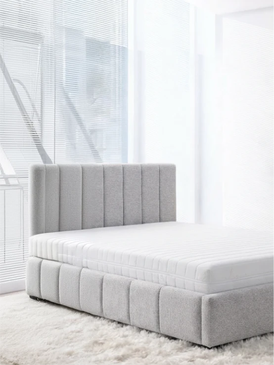 Light grey quilted modular sofa